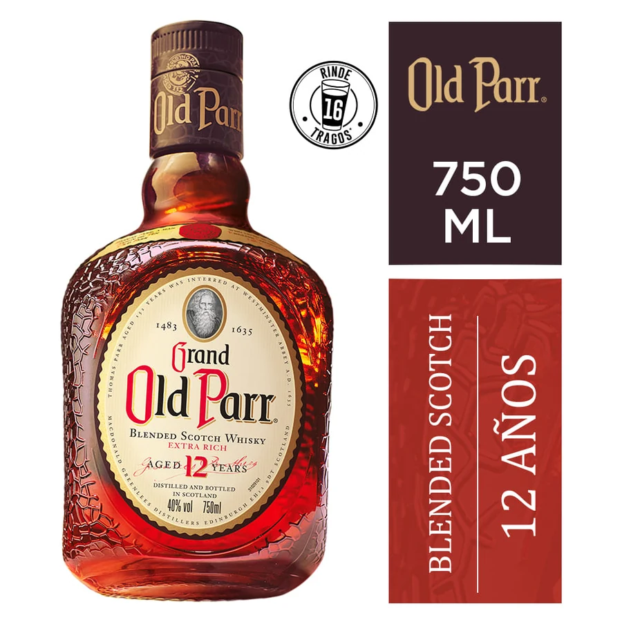 OLD PARR 12 AÑOS WHISKY 750CC X1