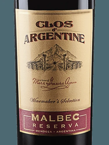 CLOS D ARGENTINE MALBEC RESERVA VINO 750ML X1