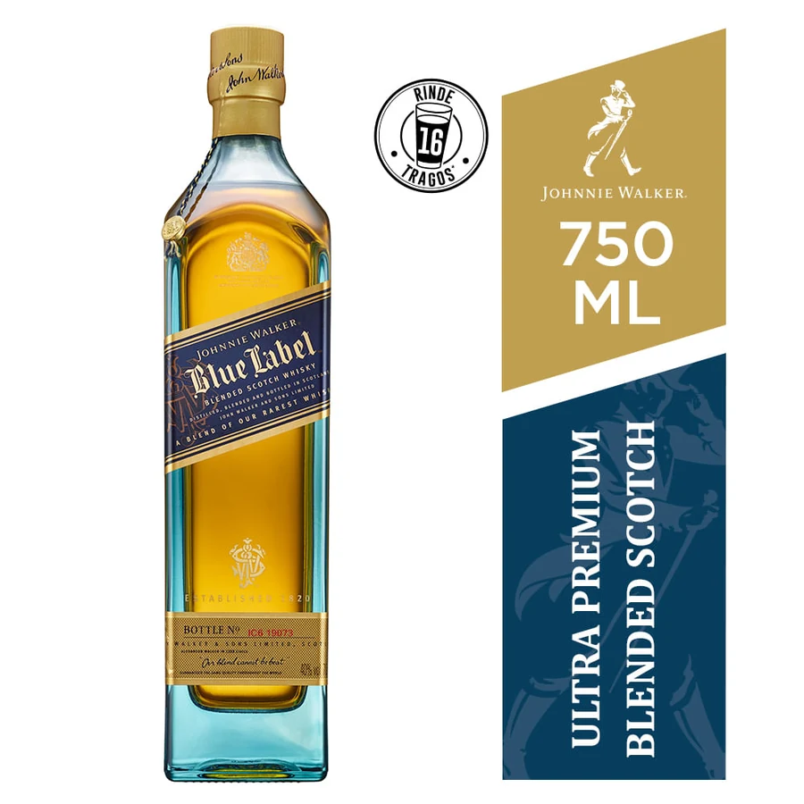 JOHNNY WALKER BLUE LABEL WHISKY 750 ML CAJA X1