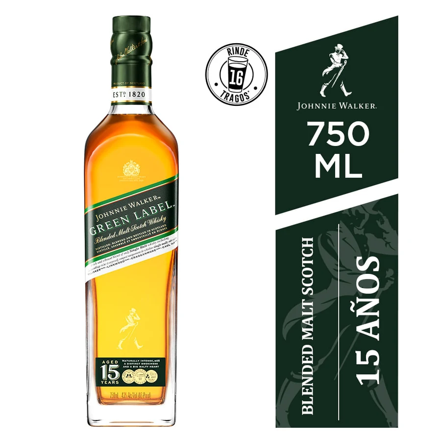 JOHNNY WALKER GREEN LABEL WHISKY 750CC X1