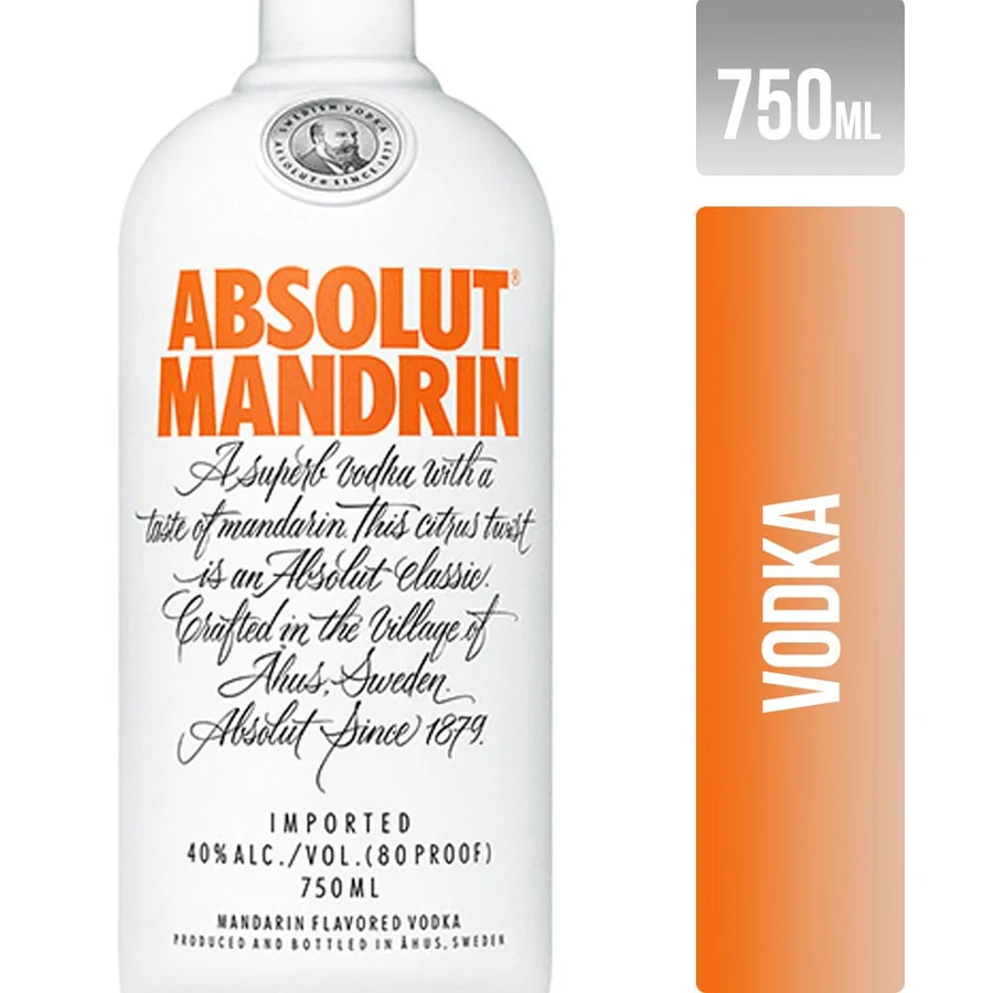 ABSOLUT MANDARIN VODKA X750ML X1
