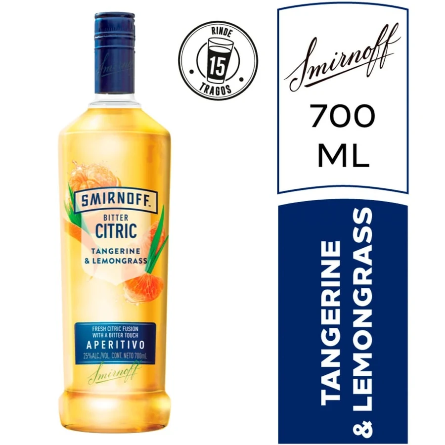 SMIRNOFF TANGERINE & LEMONGRASS VODKA X700